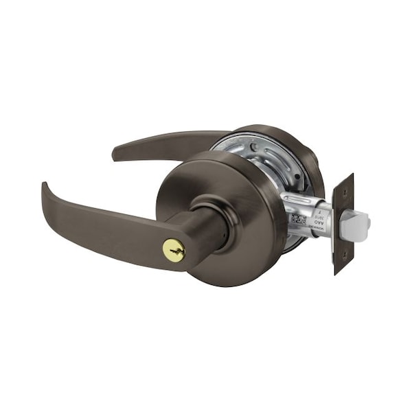 Sargent Classroom Cylindrical Lock Grade 2 with P Lever and L Rose with T Strike and LA Keyway Oil Rubbed Br 7G37LP10B - main
